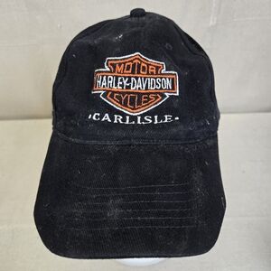 Harley Davidson Carlisle Black Adjustable Hat Off Licensed Product Made In USA